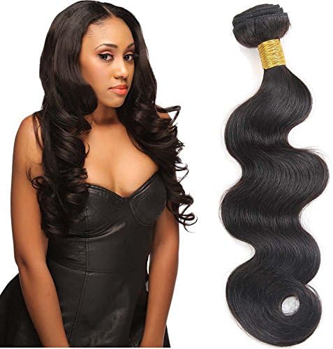 9A Grade Body Wave Brazilian Virgin Human Hair Extensions 100% Unprocessed Natural Color Hair Weaves Brazilian Body Wave Hair Weft 16 inch 100g/Bundle (16" (Only 1 pc))
