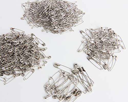 Happy Shop Premium Safety Pins- 4 Size-520 Count- Durable, Rust-Resistant Nickel Plated Steel Sewing Accessories Kit for Home Office Use Art Craft Sewing