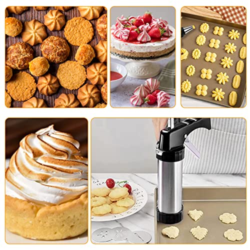 Cookie Press for Baking, Spritz Cookie Press, Stainless Steel Cookie