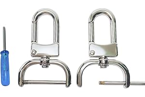 willikiva Replacement D-Rings Swivel Snap Hooks Push Gate Clip Lobster Claw Clasp DIY Leather Craft Purse (Silver,1 1/16inch)
