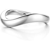 Metzakka 18k Gold Plated Chunky Stackable Rings for Women, Cute Everyday Wave Ring for Her