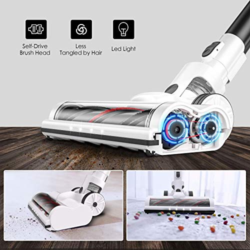 MOOSOO Cordless Vacuum Cleaner, UltraPowerful 26Kpa Suction Stick