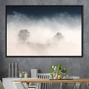 signwin Framed Canvas Wall Art Foggy Mountains Aerial...