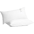 Digital Decor Set of 2 100% Cotton Hotel Pillows - Made in USA Hypoallergenic Pillows with Down Alternative Fiber Fill for Side & Back Sleepers - Three Comfort Levels - (Standard, Gold/Medium)