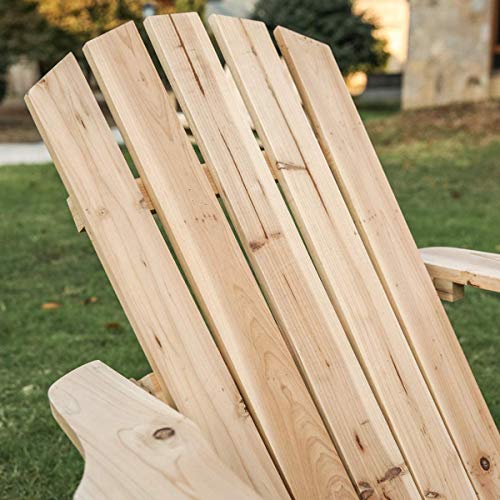 Romayard Wooden Adirondack Chair, Outdoor Fir Unpainted Wooden Chairs for Outdoor, Garden, Lawn, Deck Chair, Natural…