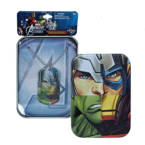 Marvel Avengers Superhero Printed Tin Case with Rubber Charm Bracelet