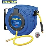 Goodyear 27527153G Enclosed Retractable Air Compressor/Water Hose Reel with 3/8 in. x 50 ft. Hybrid Polymer Hose, Max. 300PSI