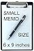 Trade Quest Memo Clipboard 6'' x 9'' Low Profile Clip Plastic (6-Pack) (Black)