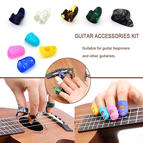 64 PCS Guitar Accessories Kit, ZALALOVA All-in 1 Guitar Tool Changing Kit Including Guitar Picks, Capo, Acoustic Guitar Strings, String Winder, Bridge Pins, Pin Puller, Guitar Bones & Pick Holder