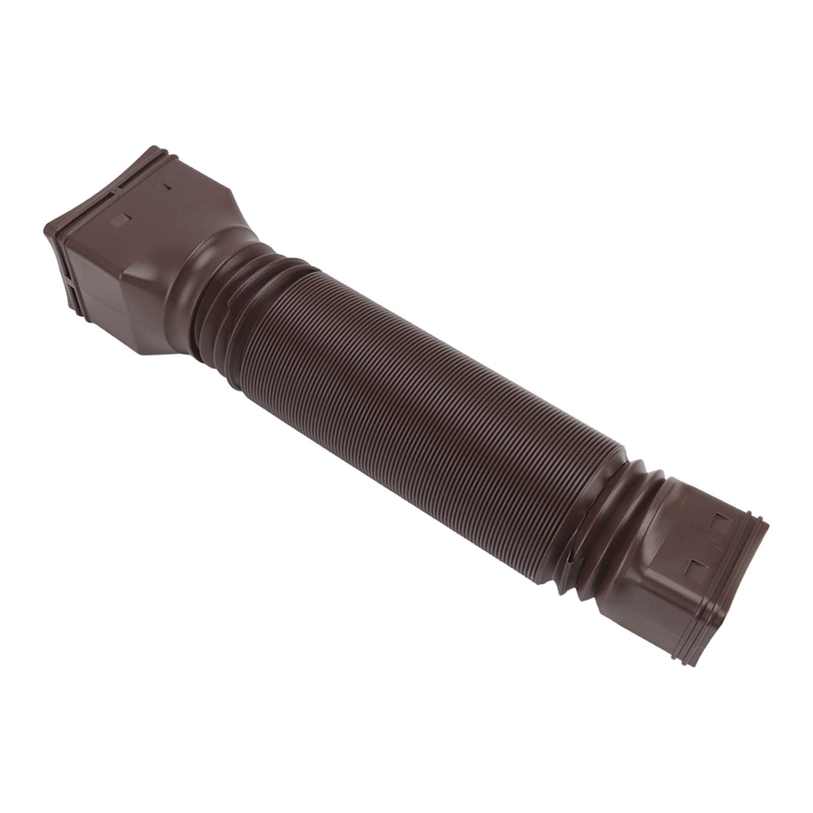 Extendable No Dig Downspout Extension Kit, Retractable Rain Gutter Drainage Pipe Down Spout Drain Extensions, 20-59 Inch, Basin Catch (Brown)