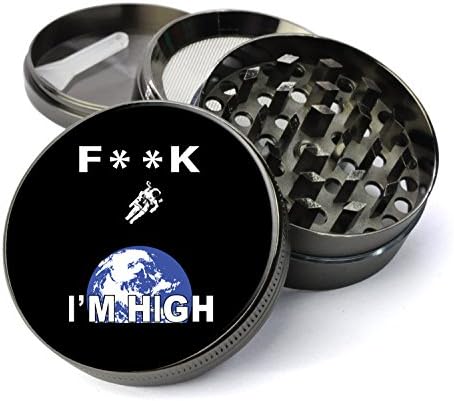 Expression Gifts 5 Piece Fuk I'm High Astronaut In Space Spice Tobacco Herb Grinder with Pollen/Keef Catcher, X-Large