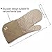 Heat Resistant Kitchen Oven Mitts 500 Degrees With Non-Slip Silicone Printed Set of 2 Oven Gloves for BBQ Cooking set Baking Grilling Barbecue Microwave Machine Washable Women and Man (Brown, Printed)