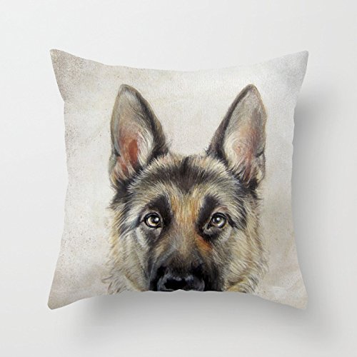 German Shepard warm tone Pillow Case by MiartDesignCreation dog 1818 inches