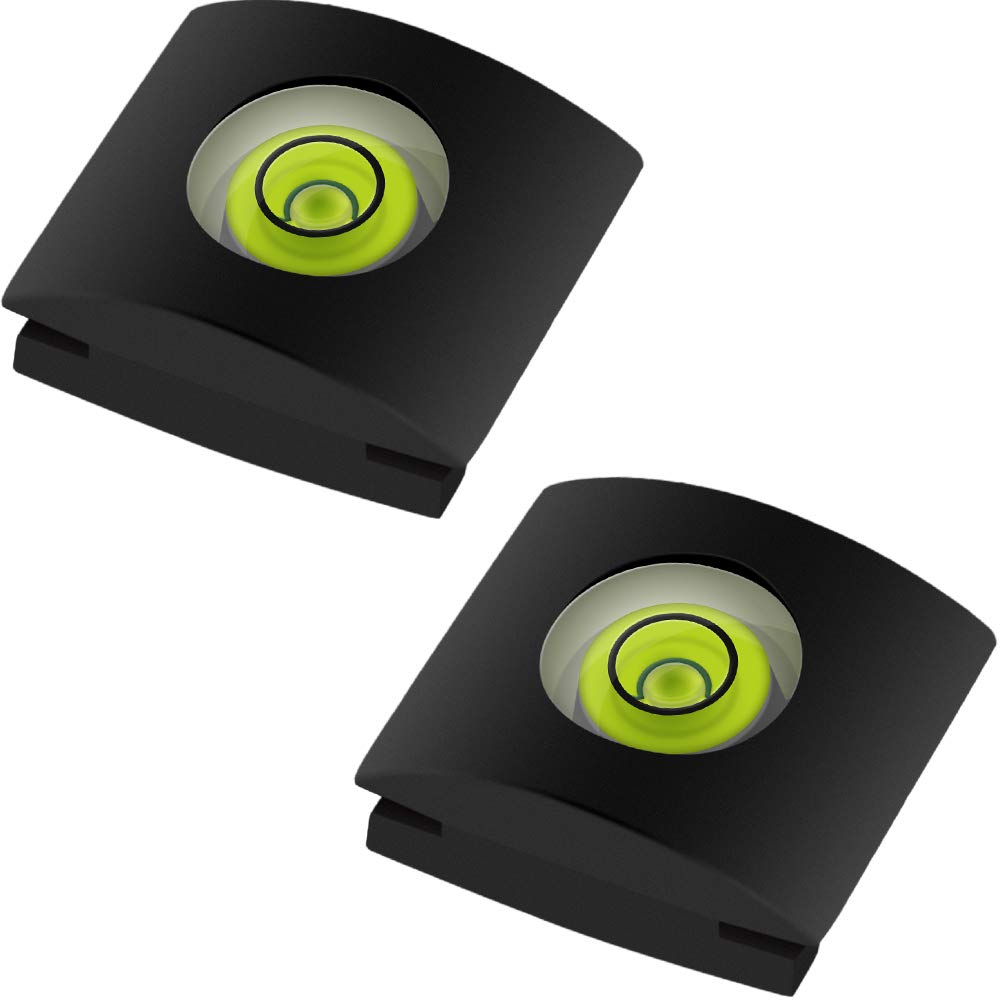 Camera Flashlight Hot Shoe Cover with Bubble Spirit Level for Canon Nikon Panasonic Fujifilm Olympus Pentax Sigma DSLR/SLR/EVIL Camera -Pack of 2