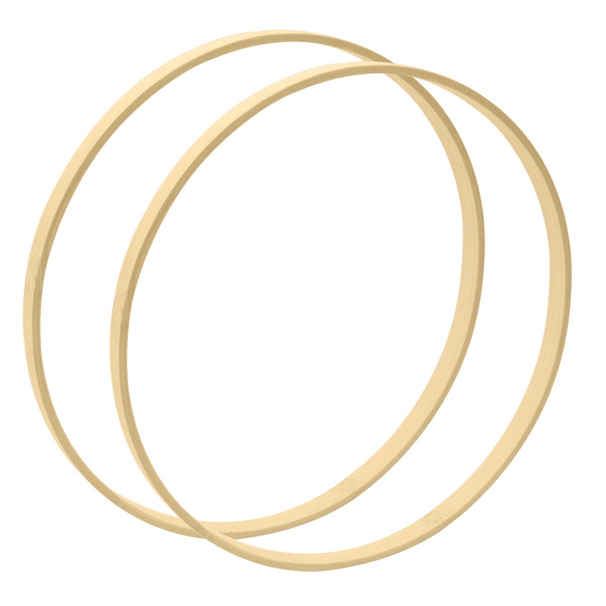 Worown 2 Pcs 30cm Wooden Bamboo Floral Hoops Wreath Rings for Making Wedding Wreath Decor and Wall Hanging Craft