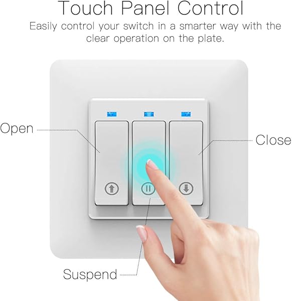 MOES Alexa Interruptor Persianas WiFi Inteligente Para Cortinas Persianas Enrollables y Estores Electrico motor Domotica Compatible con Smart Life Tuya Alexa y Google Home