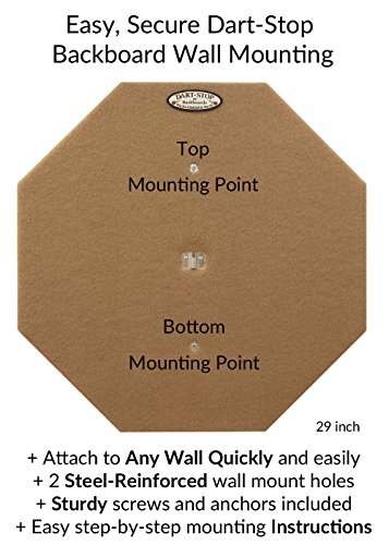 29" Professional Dartboard Backboard, Octagonal (Black)