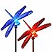 Dragonfly Decor Solar Color Changing Outdoor Holiday Decoration Garden Stake Lights for Christmas Thanksgiving Outdoor Patio Lawn Yard Decorative Fixture (2 Pack)