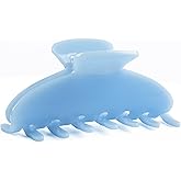 MAORULU Cute Claw Clip for Women – 4'' Large Acetate Hair Clips for Thick Thin Curly Long Hair, Durable Hair Clamps Non-slip Jaw Clip, Strong Hold, Stylish French Design (Baby Blue)