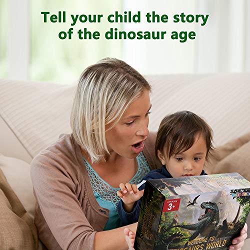Hely Cancy 20 Pcs Realistic Dinosaur Action Figures with Movable Jaws, Educational Dinosaur Toys Playset for Kids - Thumbnail 6