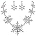 EVER FAITH Silver-Tone Snowflake Austrian Crystal Bridal Necklace Earrings Set
