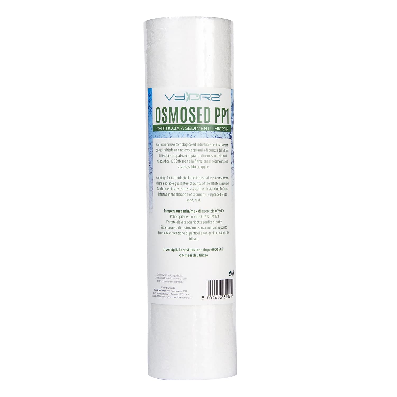 Vydra OSMOSED REVERSE OSMOSIS GLASS SEEDING Cartridge (PP1 Micron)