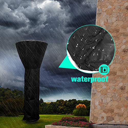 SIRUITON Patio Heater Covers Waterproof with Zipper Fire Black-36 Month Warranty H89xD33x19 in - Thumbnail 3