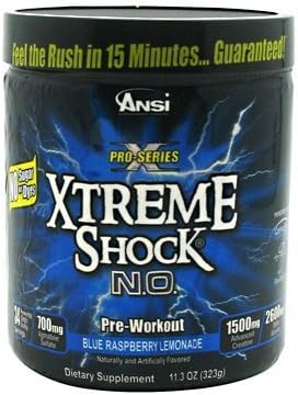 Advance Nutrient Science Pro-Series Xtreme Shock N.O. - Blue Raspberry Lemonade - 11.3 Ounces by Advanced Nutrient Science Intl