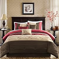 Madison Park MP10-308 Serene Comforter Set King Brick, Red