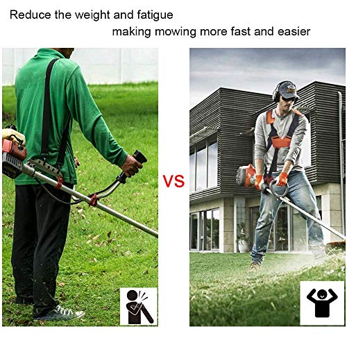 Anpatio Trimmer Shoulder Strap Hard Plastic Weed Eater Strap Double Shoulder Harness Brush Cutter Lawn Mower Nylon Belt with Easily Adjustble for Garden Lawn Yard - Thumbnail 2