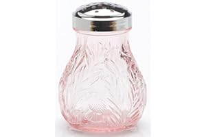 ROSSO GLASS Sugar Shaker Dispenser - Inverted Thistle Pattern - American Made (Pink)