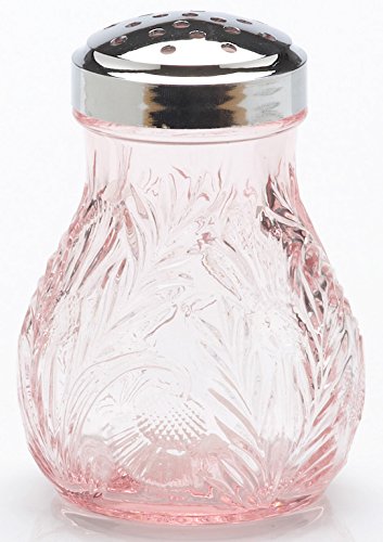 Sugar Shaker Dispenser Inverted Thistle Pattern Mosser Glass (Pink)