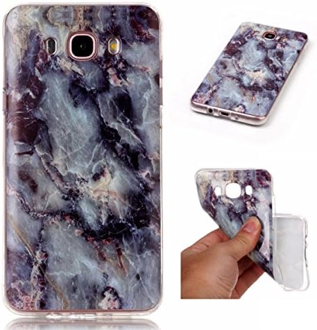Meeter Samsung S8 Case, Samsung Galaxy S8 Marble Case, Slim-Fit Anti-Scratch Shock Proof [Marbel Stone Texture] Print TPU Soft Protective Back Case Samsung Galaxy S8 - Purple & Grey