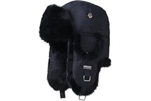 ALKAIDSTAR Fur Winter Trapper Hat,100% Rabbit Fur Aviator Ski Trapper Trooper Pilot Hat,Snow Eskimo Hat