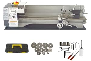 INTBUYING Mini Metal Lathe 8"x31" Metal Turning Lathe Benchtop Lathe 2500 RPM Variable Speed Mini Metal Lathe Precision Lathe