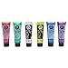 Face & Body Glitter Gel 0.34oz - Set of 6 tubes - UV Glow Branded Glitter Face Paint - Perfect for festivals and christmas parties
