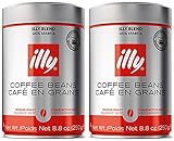 illy Caffe Normale Whole Bean Coffee, Medium Roast, Red Top, 8.8 coffee cans (Pack of 2)