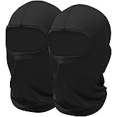 SHEVERCH 2 Pack Black Ski Mask Balaclava Face Cover for Men Women Sun UV Protection Windproof Lightweight Football Motorcycling