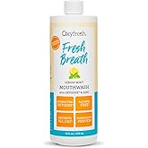 Oxyfresh Lemon Mint Fresh Breath Mouthwash – Bad Breath Treatment – SLS & Fluoride Free – Alcohol Free, Gentle Nonburning with Xylitol & Essential Oils – 16 Fl Oz