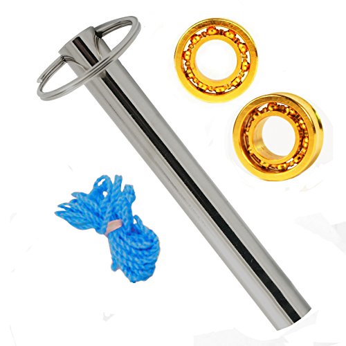 MAGICYOYO Unresponsive Yoyo Ball Bearings, Pack of 2 Golden Plated 10 Ball Yoyo Bearings and 6 Axles (8MM/10MM/12MM) + Bearing Remover