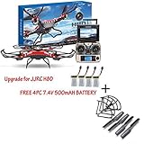Lookatool® Upgrade JJRC H8D 4CH 5.8G FPV RC Quadcopter Drone HD Camera + Monitor+ 4 Battery+ Free 4pcs Blades Protection + Free Propeller Cover Set