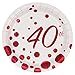 Creative Converting 8 Count 40th Anniversary Paper Dessert Plates, 7