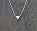 Minimalist 925 Sterling Silver Tiny Geometric Triangle Necklace for Women