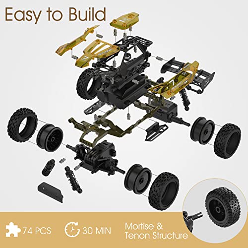 STEM 1/18 DIY RC Car Building Kits for Age 8+, 1 18 Scale 4×4 Remote