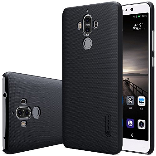 Huawei Mate 9 Case, Nillkin Frosted Shield Matte Plastic Ultra Thin Slim Light Fit Case, Shockproof Shell Anti-Scratch Anti-Fingerprint Cover with Screen Protector (Black