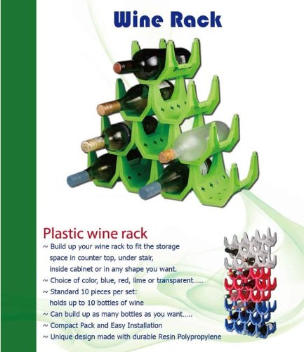 Wine Rack - (Transparent White) Up to 10 Bottles use as many as needed.