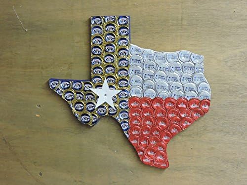 Bottle Cap Texas - Outline of Texas covered in Bottle Caps to look like the Texas Flag (Miller Lite, Bud, Michelob Ultra)