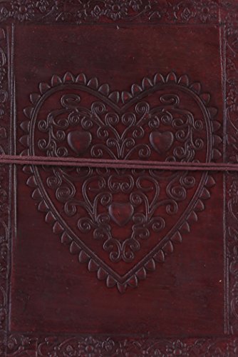Handmade Genuine Leather Antique Journal Unlined Diary Notebook Embossed Heart - 7Γ’β¬β’x 5Γ’β¬β’ (Brown) Handmade Genuine Leather Antique Journal Unlined Diary Notebook Embossed Heart - 7Γ’β¬β’x 5Γ’β¬β’ (Brown)