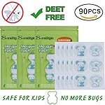 Mosquito Repellent Patches 90 Count Soniangia Repellent Stickers Lasting 24 Hours 1M Range For Kids Babies Dogs Home Natural Lemon Eucalyptus Essential Oil DEET Free Cartoon Pattern Cotton Material