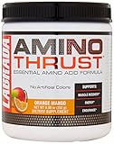 LABRADA Amino Thrust - BCAA Energy Powder with Green Tea Extract for Lean Muscle Growth & Fat Loss, Orange Mango, 30 Serving